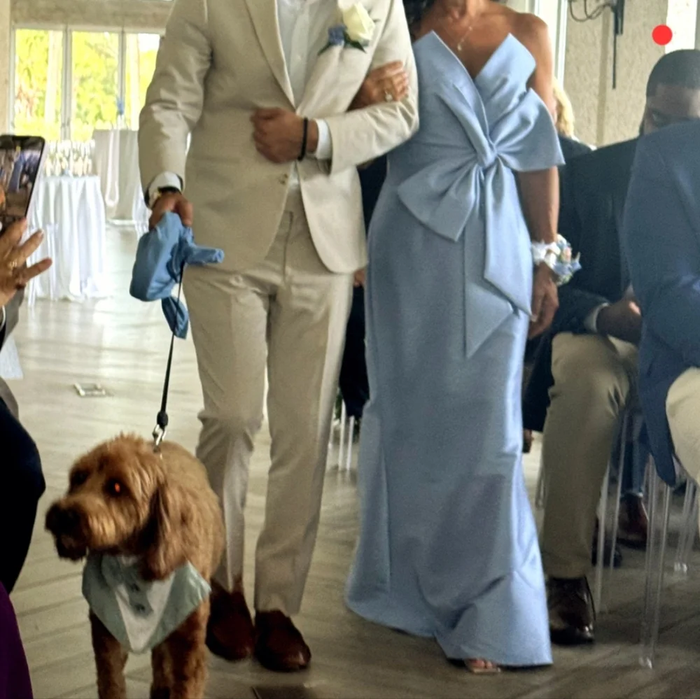 Badgley Mischka Strapless Blue Dress - Picture 6 of 11